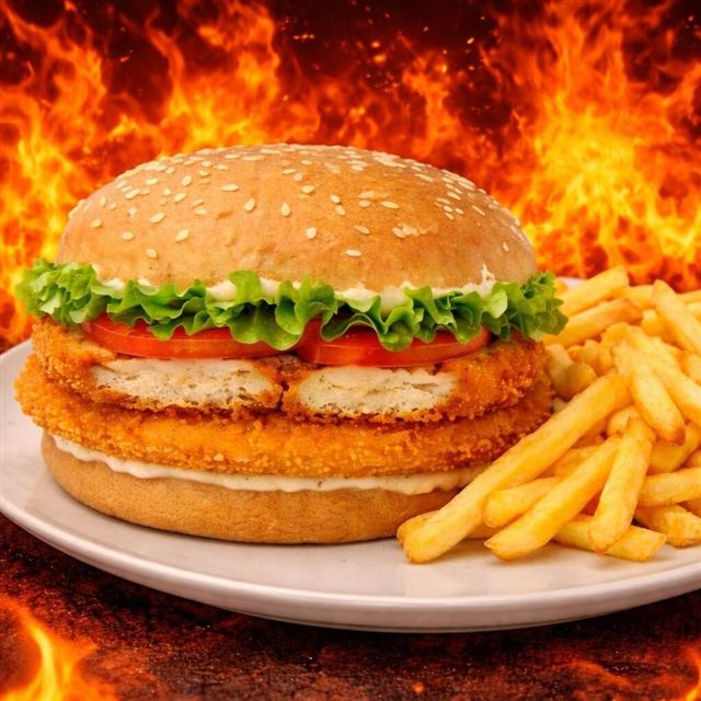 Duble Tavuk Burger – Double chicken burger | Look Döner Mahmutlar
